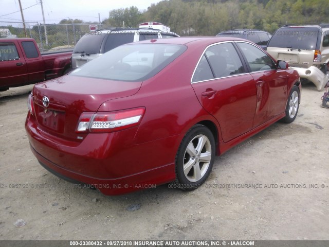 4T1BF3EK6AU069753 - 2010 TOYOTA CAMRY SE/LE/XLE 红色 照片 4