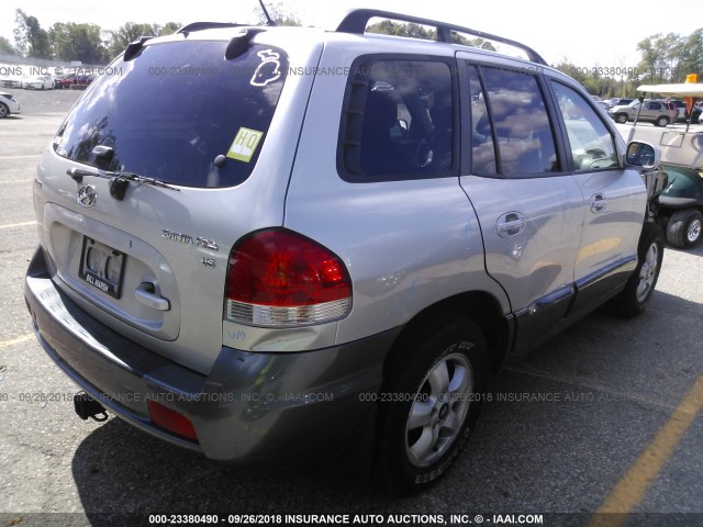 KM8SC13D56U033724 - 2006 HYUNDAI SANTA FE GLS/LIMITED SILVER photo 4