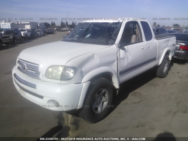 5TBBT44103S402489 - 2003 TOYOTA TUNDRA ACCESS CAB SR5 WHITE photo 2