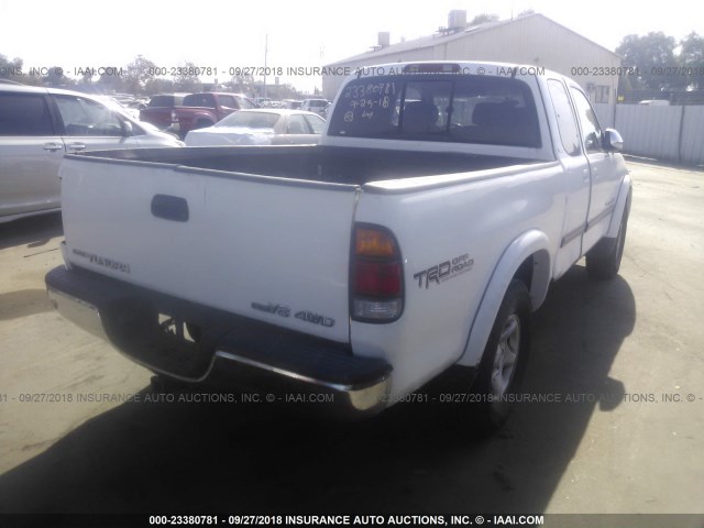 5TBBT44103S402489 - 2003 TOYOTA TUNDRA ACCESS CAB SR5 WHITE photo 4