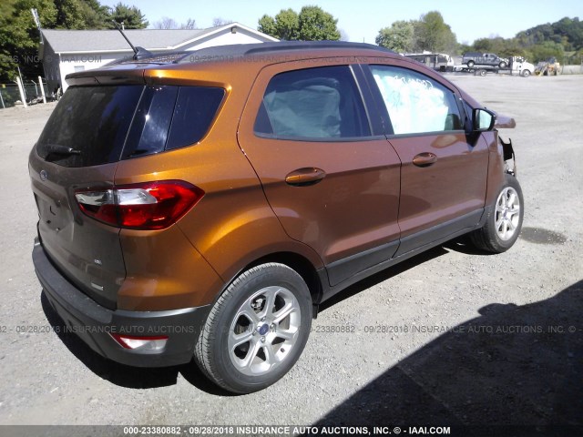 MAJ3P1TE0JC185467 - 2018 FORD ECOSPORT SE ORANGE photo 4