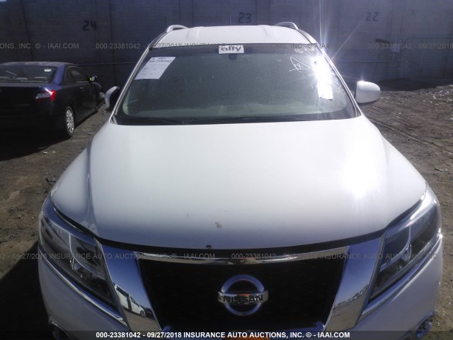 5N1AR2MN1FC683258 - 2015 NISSAN PATHFINDER S/SV/SL/PLATINUM WHITE photo 6