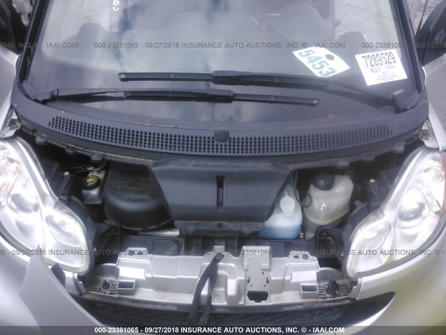 WMEEJ3BAXCK581124 - 2012 SMART FORTWO PURE/PASSION GRAY photo 10