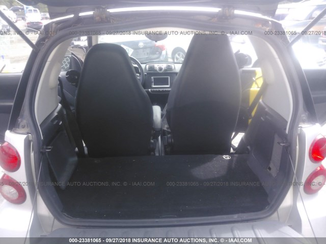 WMEEJ3BAXCK581124 - 2012 SMART FORTWO PURE/PASSION GRAY photo 8