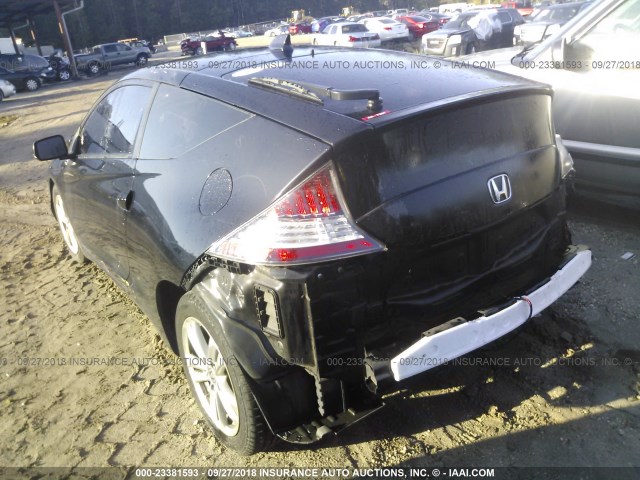 JHMZF1C67BS001292 - 2011 HONDA CR-Z EX BLACK photo 3