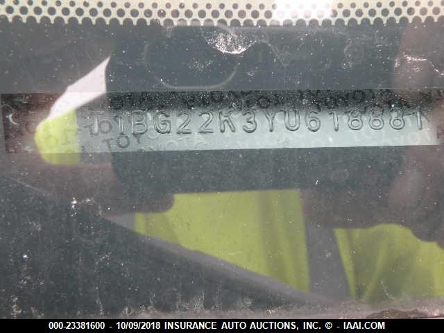 4T1BG22K3YU618881 - 2000 TOYOTA CAMRY CE/LE/XLE 棕色 照片 9