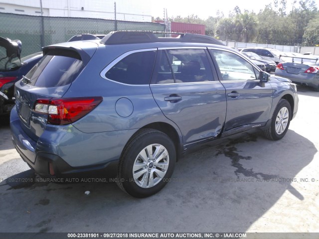 4S4BSAFC0J3304631 - 2018 SUBARU OUTBACK 2.5I PREMIUM BLUE photo 4