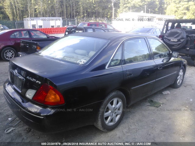 4T1BF28B61U137913 - 2001 TOYOTA AVALON XL/XLS BLACK photo 4