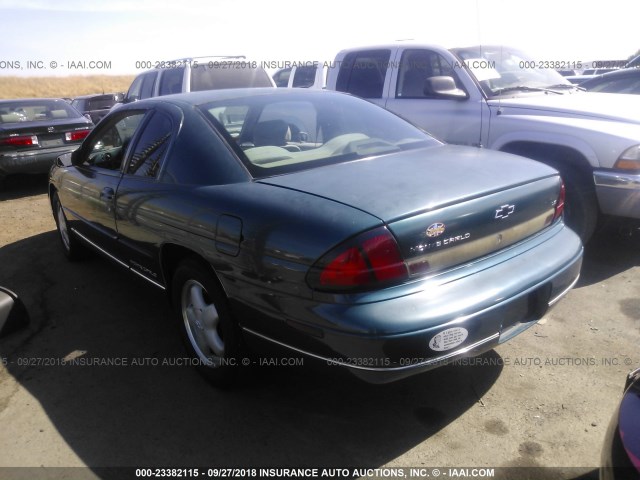 2G1WW12M1X9289655 - 1999 CHEVROLET MONTE CARLO LS ლურჯი ფოტო 3