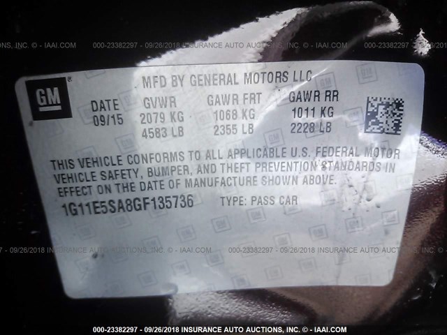 1G11E5SA8GF135736 - 2016 CHEVROLET MALIBU LIMITED LTZ Tünd qırmızı foto 9