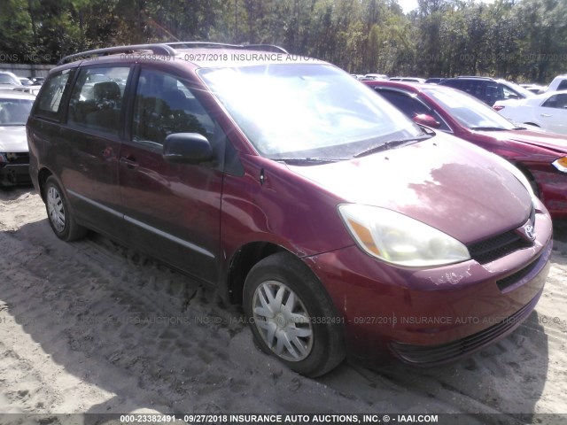 5TDZA23C84S183687 - 2004 TOYOTA SIENNA CE/LE RED photo 1