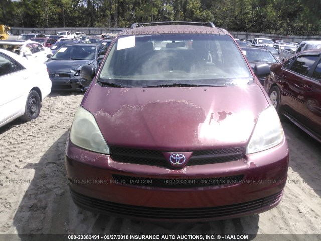 5TDZA23C84S183687 - 2004 TOYOTA SIENNA CE/LE RED photo 6