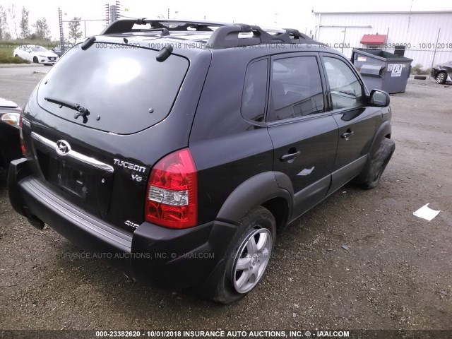 KM8JN72D55U187052 - 2005 HYUNDAI TUCSON GLS/LX BLACK photo 4