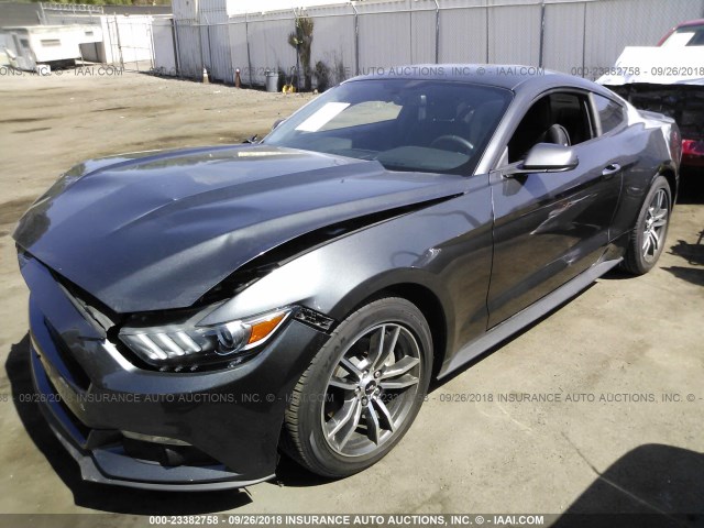 1FA6P8TH7H5292014 - 2017 FORD MUSTANG GRAY photo 2