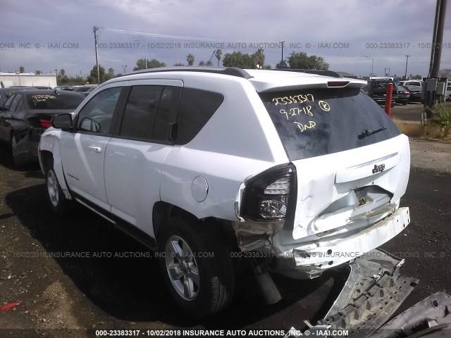 1C4NJCBA8ED595173 - 2014 JEEP COMPASS SPORT WHITE photo 3