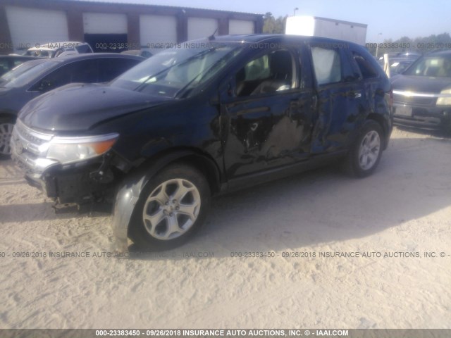 2FMDK4JC3BBB00750 - 2011 FORD EDGE SEL BLACK photo 2