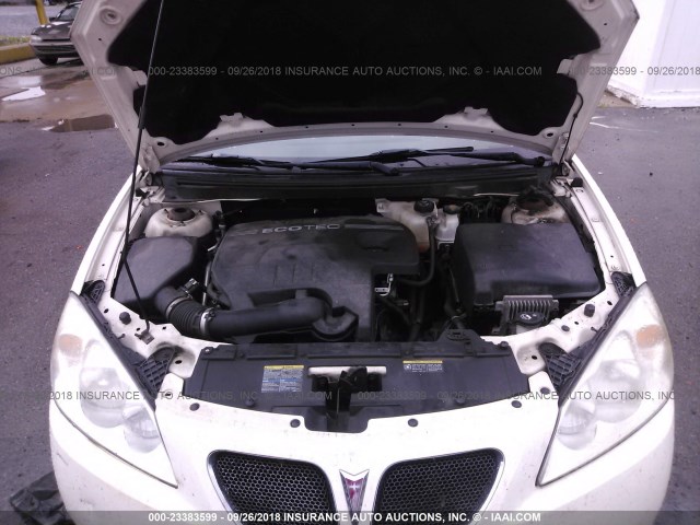 1G2ZF57B984277782 - 2008 PONTIAC G6 VALUE LEADER/BASE WHITE photo 10