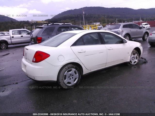 1G2ZF57B984277782 - 2008 PONTIAC G6 VALUE LEADER/BASE WHITE photo 4