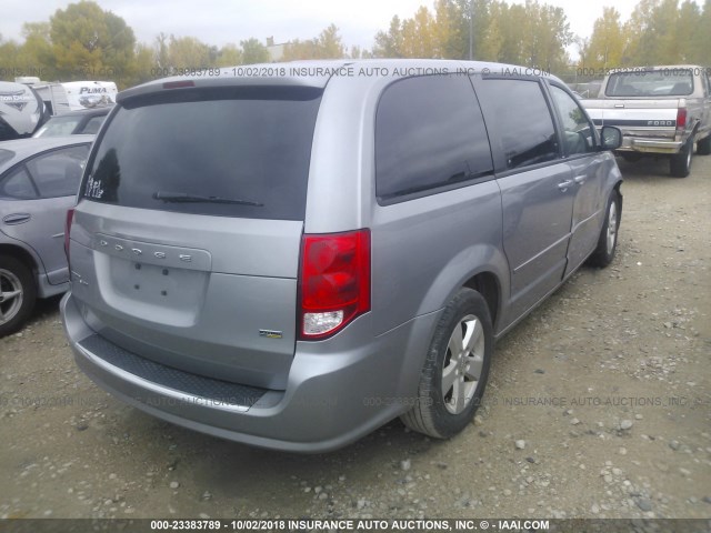 2C4RDGBG5DR768325 - 2013 DODGE GRAND CARAVAN SE SILVER photo 4