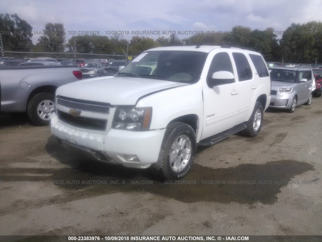 1GNUKBE02AR100637 - 2010 CHEVROLET TAHOE K1500 LT WHITE photo 2