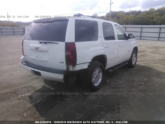 1GNUKBE02AR100637 - 2010 CHEVROLET TAHOE K1500 LT WHITE photo 4