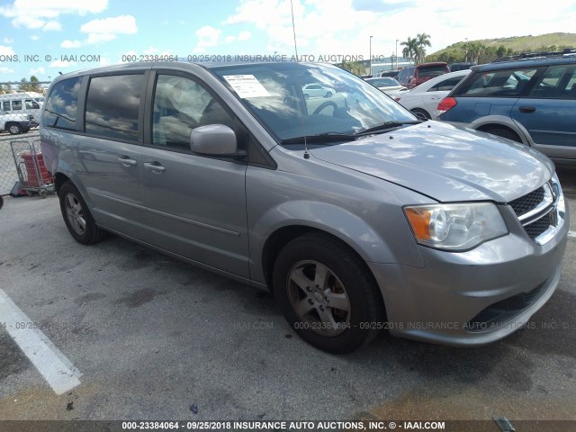 2C4RDGCG5DR580404 - 2013 DODGE GRAND CARAVAN SXT GRAY photo 1