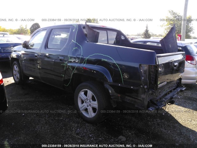 5FPYK1F57DB010321 - 2013 HONDA RIDGELINE RTL BLACK photo 3