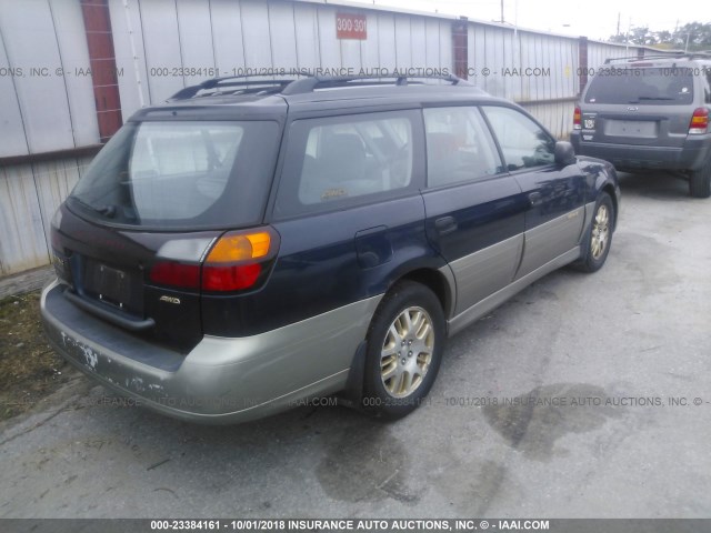 4S3BH675827612091 - 2002 SUBARU LEGACY OUTBACK AWP BLUE photo 4