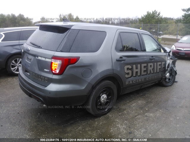 1FM5K8AR9GGC92823 - 2016 FORD EXPLORER POLICE INTERCEPTOR GRAY photo 4