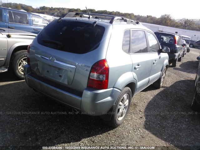 KM8JN12D06U266630 - 2006 HYUNDAI TUCSON GLS/LIMITED Light Blue photo 4