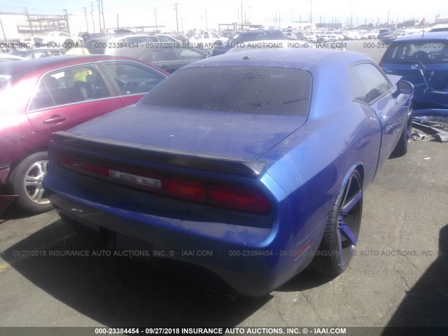 2C3CDYAGXCH292272 - 2012 DODGE CHALLENGER SXT BLUE photo 4