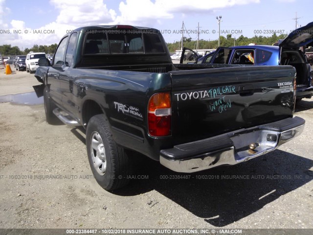 4TASN92N8XZ423482 - 1999 TOYOTA TACOMA XTRACAB PRERUNNER მწვანე ფოტო 3