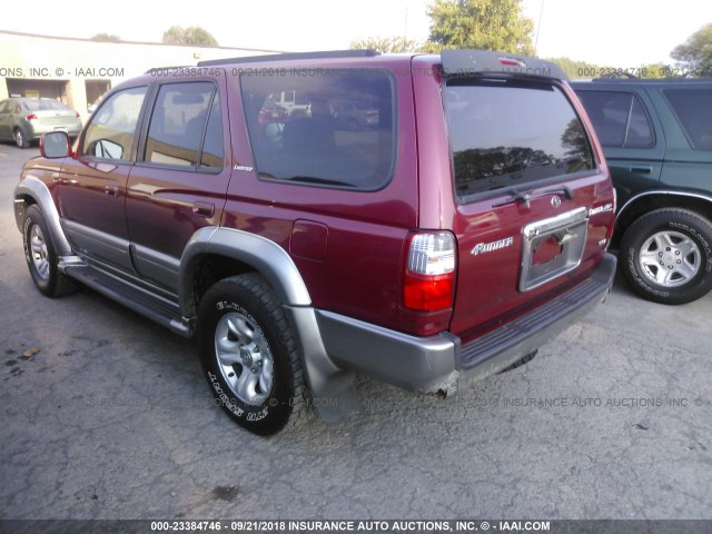 JT3HN87R020366944 - 2002 TOYOTA 4RUNNER LIMITED RED photo 3