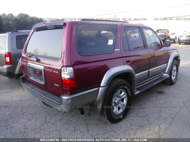 JT3HN87R020366944 - 2002 TOYOTA 4RUNNER LIMITED RED photo 4