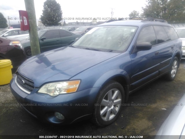 4S4BP61C377309863 - 2007 SUBARU LEGACY OUTBACK 2.5I BLUE photo 2