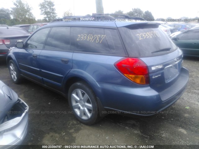 4S4BP61C377309863 - 2007 SUBARU LEGACY OUTBACK 2.5I BLUE photo 3