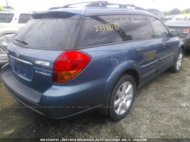 4S4BP61C377309863 - 2007 SUBARU LEGACY OUTBACK 2.5I BLUE photo 4