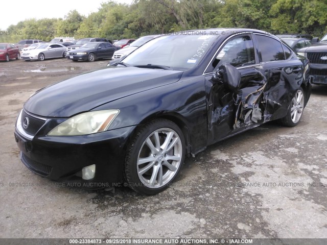 JTHBE262765005074 - 2006 LEXUS IS 350 BLACK photo 2