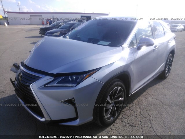 2T2ZZMCA3HC049635 - 2017 LEXUS RX 350/BASE/F SPORT SILVER photo 2