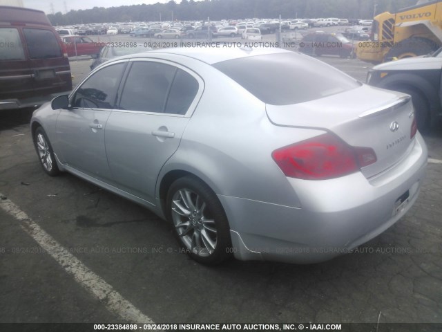 JNKBV61F08M260837 - 2008 INFINITI G35 SILVER photo 3