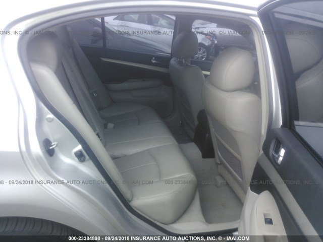 JNKBV61F08M260837 - 2008 INFINITI G35 SILVER photo 8