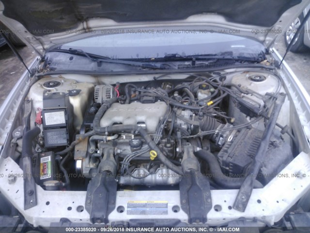 2G1WW12E449429833 - 2004 CHEVROLET MONTE CARLO LS ვერცხლისფერი ფოტო 10