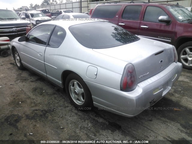 2G1WW12E449429833 - 2004 CHEVROLET MONTE CARLO LS ვერცხლისფერი ფოტო 3