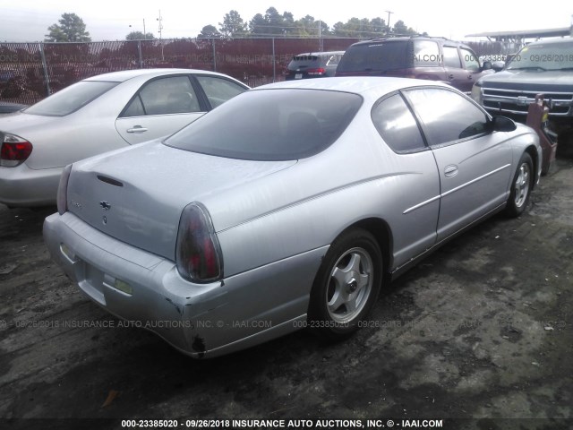 2G1WW12E449429833 - 2004 CHEVROLET MONTE CARLO LS ვერცხლისფერი ფოტო 4