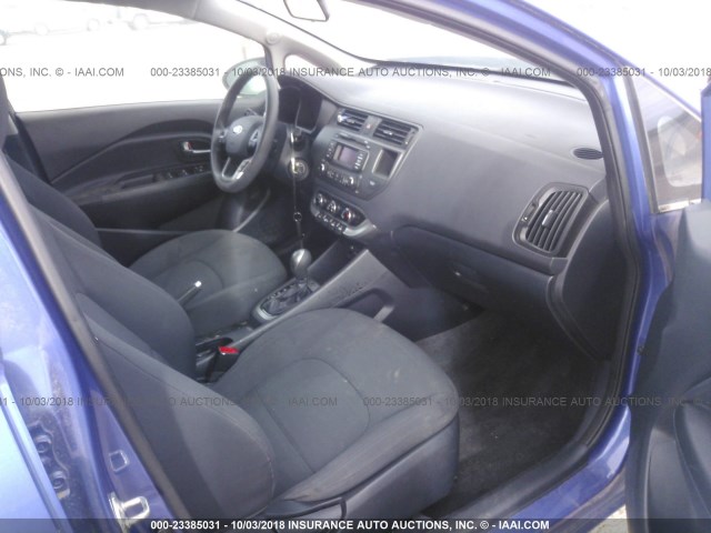 KNADN5A30D6227326 - 2013 KIA RIO EX/SX BLUE photo 5