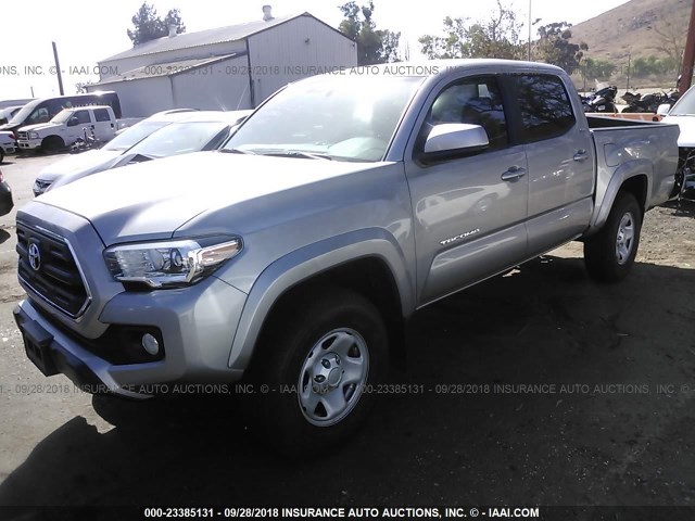 5TFAX5GN2GX056330 - 2016 TOYOTA Tacoma DOUBLE CAB/SR/SR5 SILVER photo 2