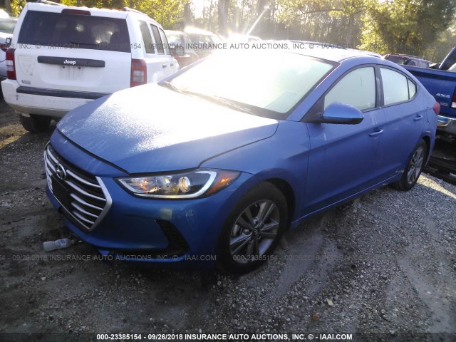 5NPD84LF9JH254442 - 2018 HYUNDAI ELANTRA SEL/VALUE/LIMITED BLUE photo 2