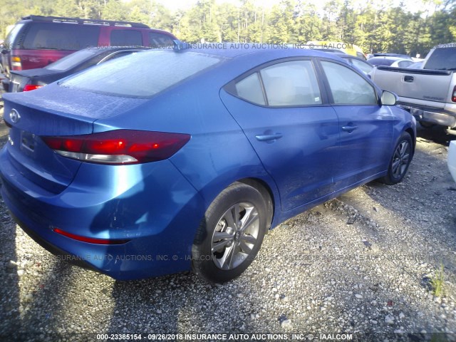 5NPD84LF9JH254442 - 2018 HYUNDAI ELANTRA SEL/VALUE/LIMITED BLUE photo 4