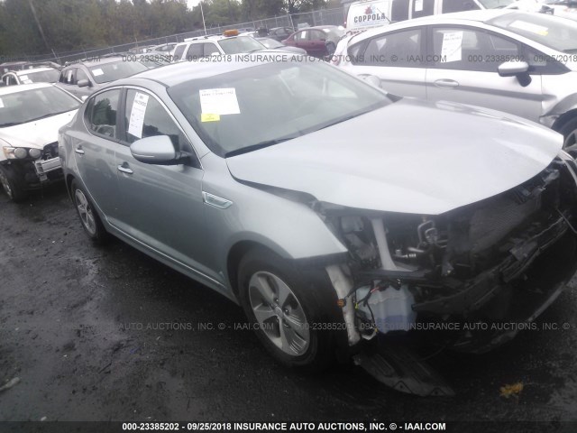 KNAGM4AD6F5079405 - 2015 KIA OPTIMA HYBRID GRAY photo 1