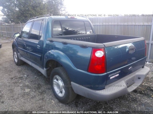 1FMZU67EX1UC02821 - 2001 FORD EXPLORER SPORT TR  TEAL photo 3